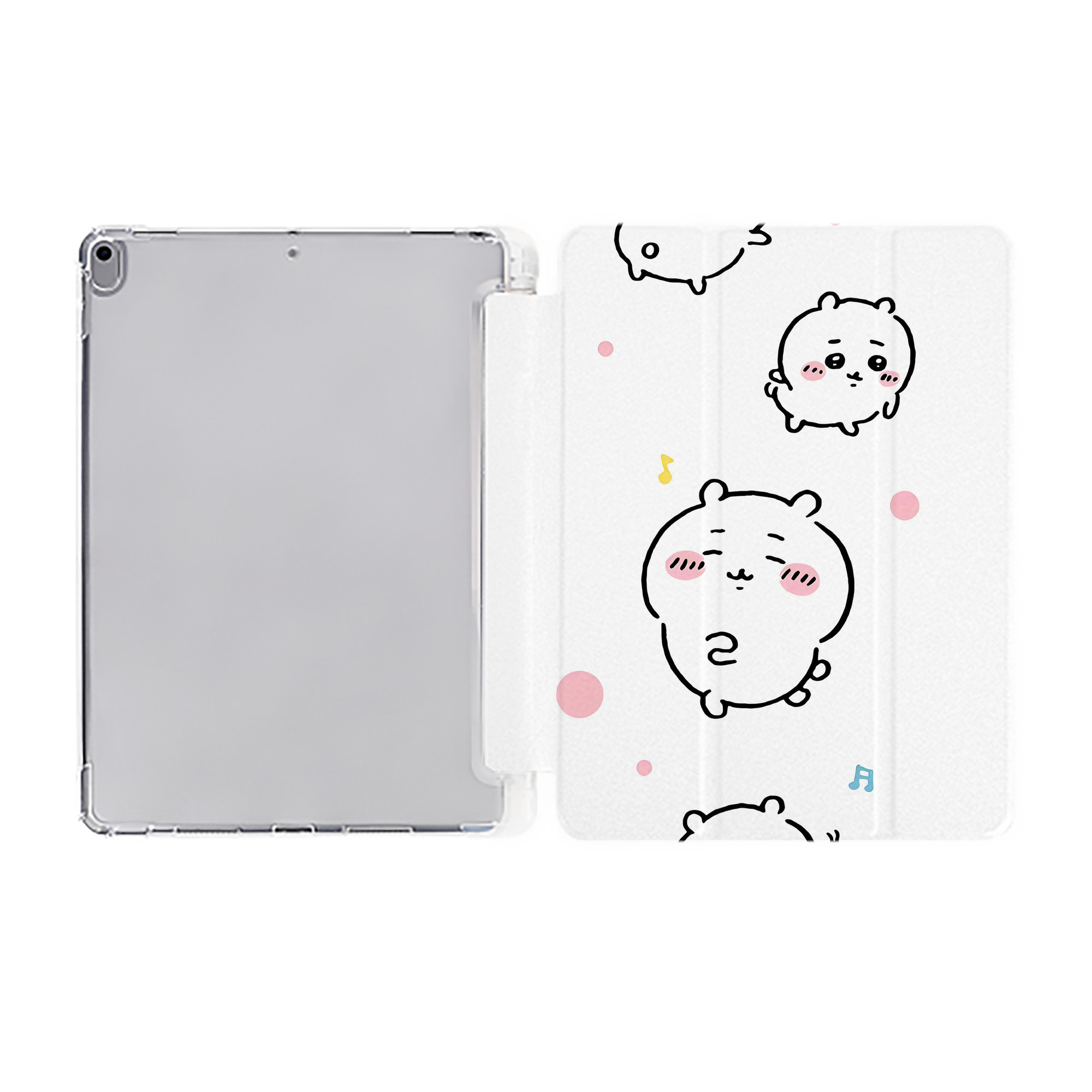 （画像用） ちいかわ Chii-kawa IPad ケース ペン収納付き 三つ折りスタンド PUレザー×シリコン 対応機種9.5/10.5/10.9インチ